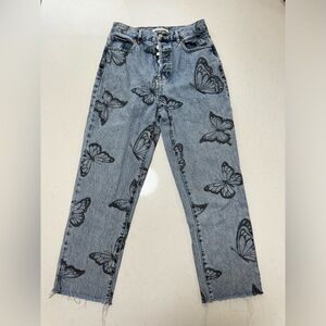 PacSun Eco Butterfly High Waisted Straight Leg Jeans Size 27